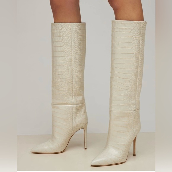 Paris Texas Embellished Boots Bone China Size 37 - Picture 4 of 7